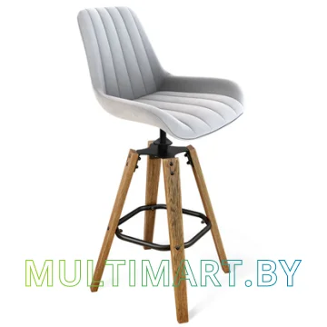 Стул барный Sheffilton SHT-ST37/S93 (серое облако/коричневый брашир./черный муар)